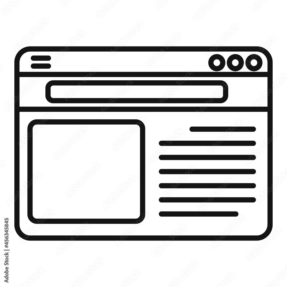 Poster browser bar icon outline vector. internet window