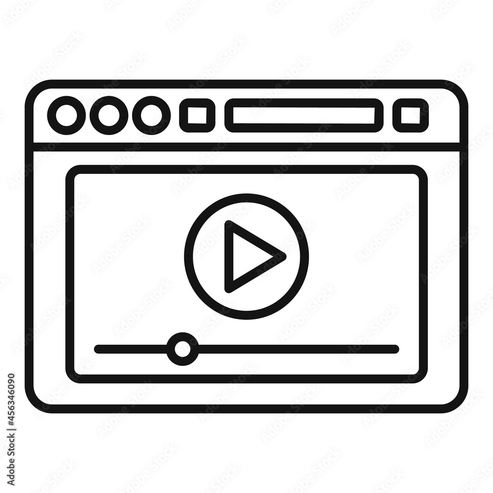 Poster browser template icon outline vector. computer interface