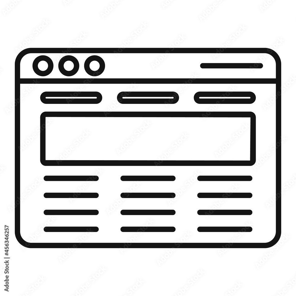 Poster browser search icon outline vector. window computer
