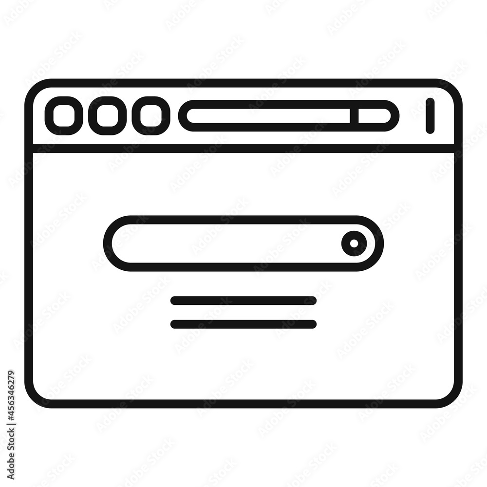 Poster browser monitor icon outline vector. window interface