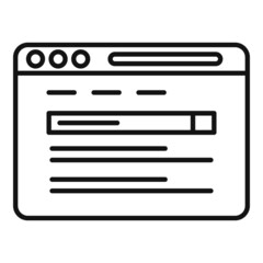 Browser site icon outline vector. Window bar