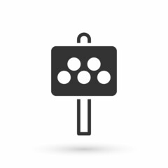 Grey Road sign for a taxi stand icon isolated on white background. Vector