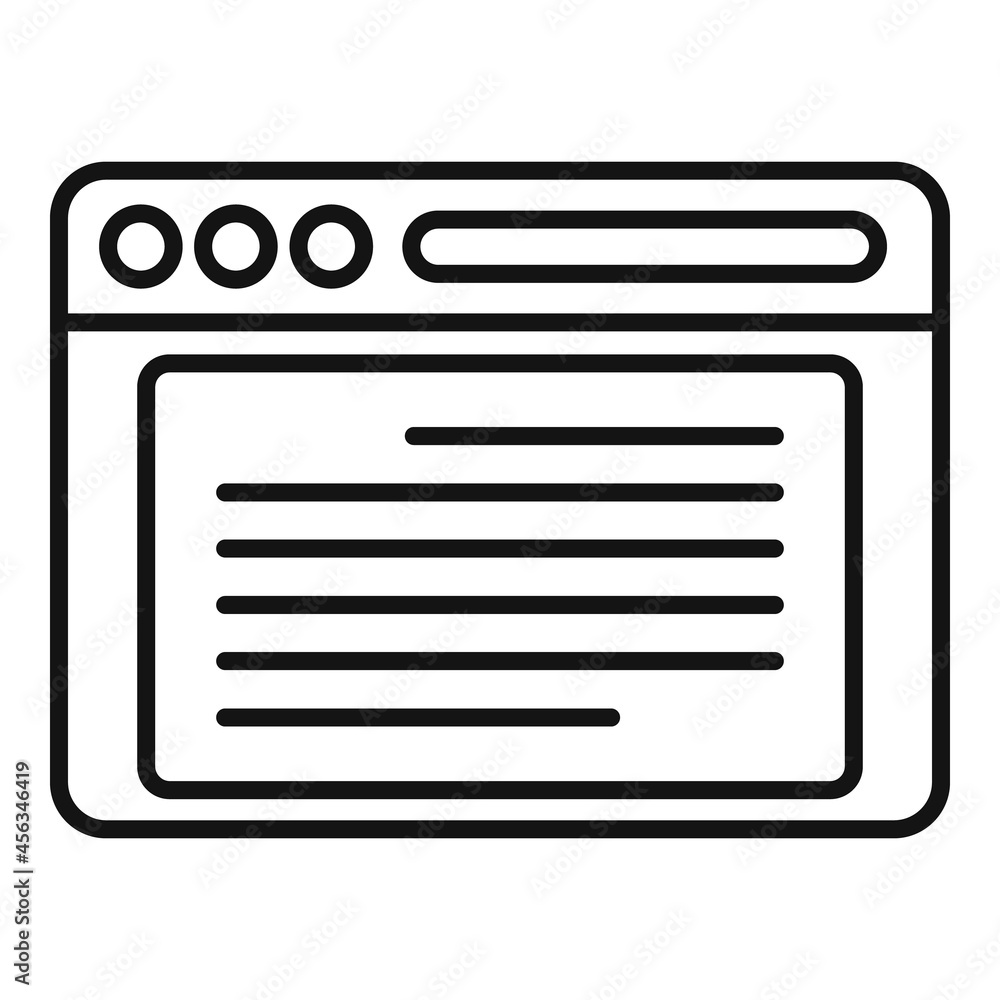 Poster browser url icon outline vector. computer interface