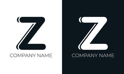 Initial letter z logo vector design template. Creative modern trendy z typography and black colors. - obrazy, fototapety, plakaty