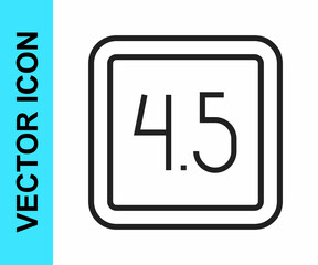 Black line Film or movie cinematography rating or review icon isolated on white background. Vector