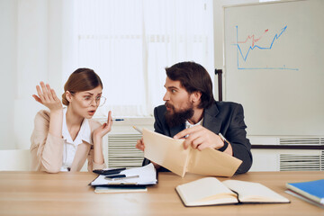 work colleagues office work desk communication emotions