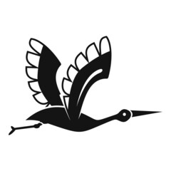 Ciconiidae stork icon simple vector. Baby bird