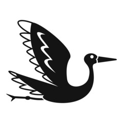 New stork icon simple vector. Fly bird