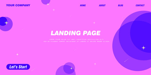 Landing page vector design. Abstract color geometric texture background. modern gradient vector illustration. cover page with eps10 for royalty free