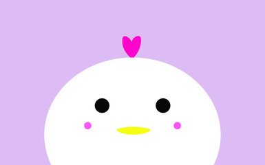 Cute chicken pictorial vector with purple background for kids and personal use.