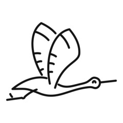 Stork character icon outline vector. Fly bird