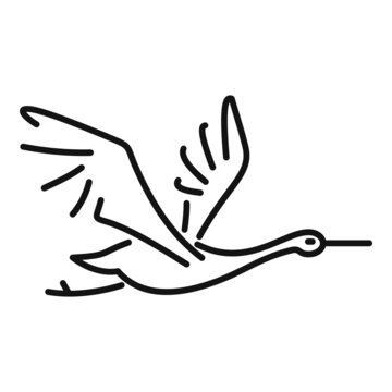 recommend clip art: Child stork icon outline vector. Fly bird