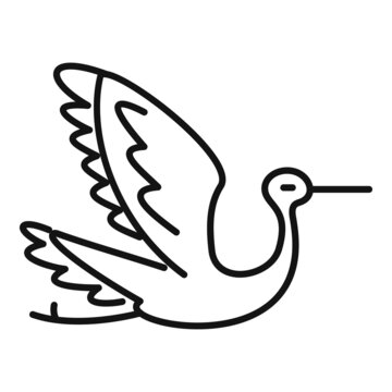 Delivery stork icon outline vector. Baby bird