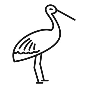 Chinese stork icon outline vector. Fly bird