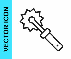 Black line Cutter roll for honey icon isolated on white background. Tool of the beekeeper. Vector