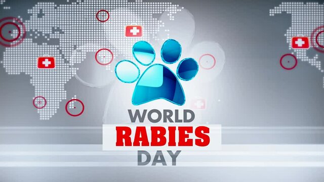 World Rabies Day  28 September  3D rendering background is perfect for any type of news or information presentation. The background features a stylish and clean layout 