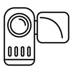 Stream camera icon outline vector. Live video