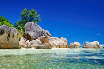 Anse Source d'Argent - Beach on La Digue island in Seychelles - Tropical Paradise