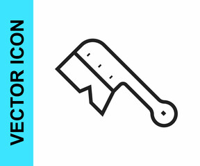 Black line Beekeeping brush icon isolated on white background. Tool of the beekeeper. Vector