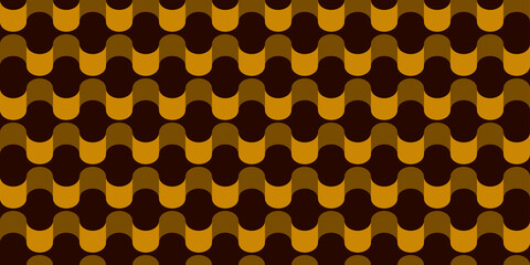 Retro wavy background. Seamless pattern. Vector. レトロなみなみパターン