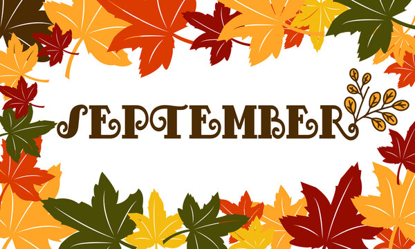 Vector September Autumn Banner. Web Banner Template. Vector Illustration.