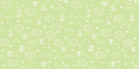 Floral illustration background. Seamless pattern.Vector. 花のパターン