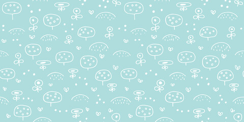 Floral illustration background. Seamless pattern.Vector. 花のパターン