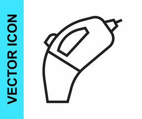 Black line Portable vacuum cleaner icon isolated on white background. Vector