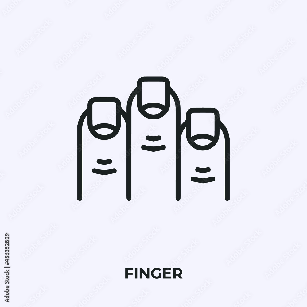 Poster finger icon vector. linear style sign for mobile concept and web design. finger symbol illustration.