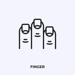 finger icon vector. Linear style sign for mobile concept and web design. finger symbol illustration. Pixel vector graphics - Vector.
