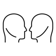 Trust communication icon outline vector. Business partnership