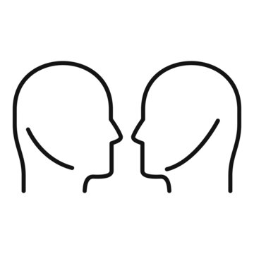 recommend clip art: Trust communication icon outline vector. Business partnership