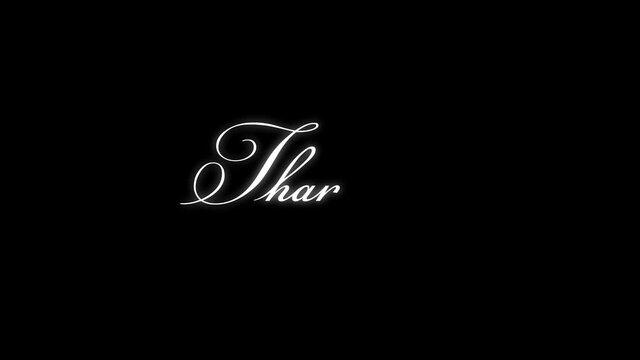 &ldquo;Thank you&rdquo; text writing 4K animation (black background )