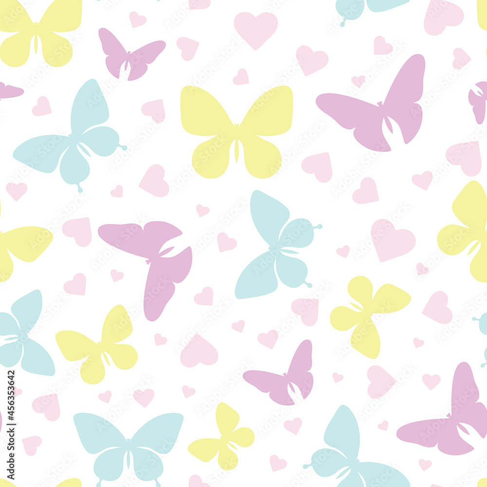 Poster vector butterfly seamless repeat pattern wallpaper, background with butterflies