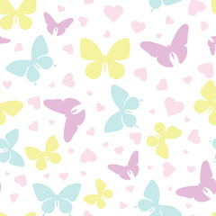 Fototapeta na wymiar Vector butterfly seamless repeat pattern wallpaper, background with butterflies