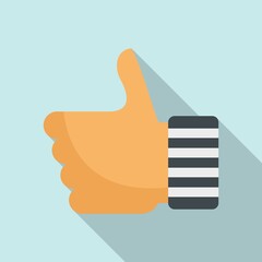 Referee thumb up icon flat vector. Soccer judge