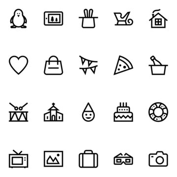 Outline icons for christmas.