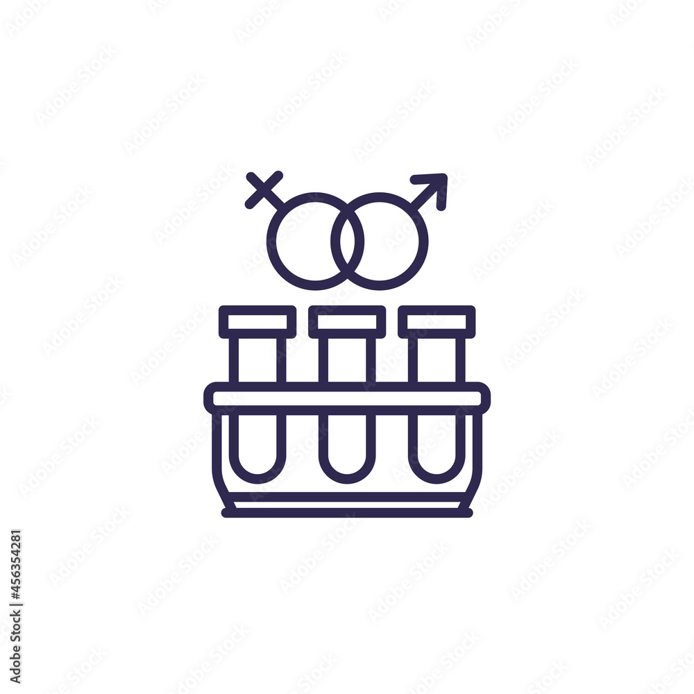 Poster std test line icon with test tubes