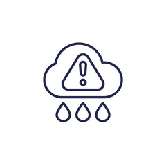 acid rain line icon on white