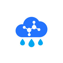 Fototapeta na wymiar acid rain icon, flat vector