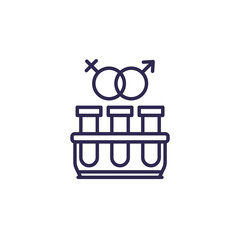 STD test line icon with test tubes