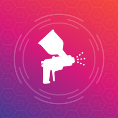 spray gun or paint sprayer icon, vector