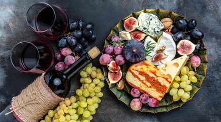 cheese platter, snacks and wine, Restaurant menu, dieting, cookbook recipe