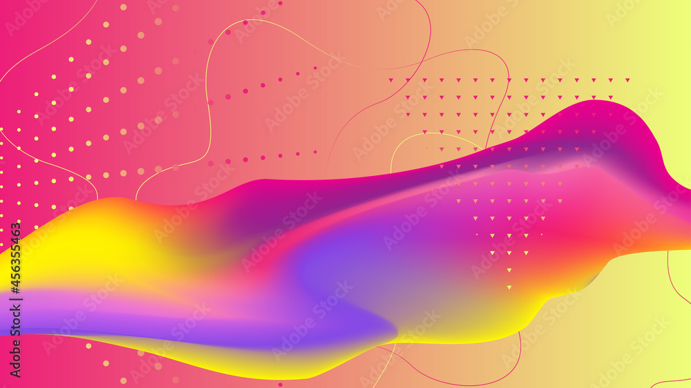 Aufkleber colorful geometric abstract background fluid liquid wavy gradient flowing dynamic shapes. modern tre