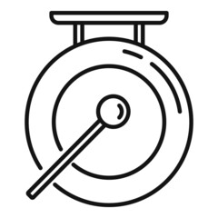 Signal gong icon outline vector. Asian bell