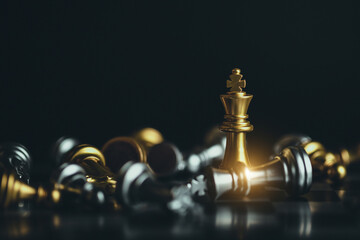 Chess game. Business, competition, strategy, leadership and success concept.