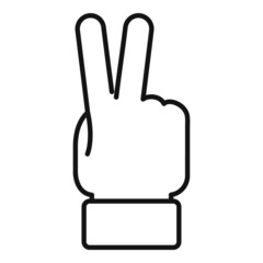 Referee hand sign icon outline vector. Game judge