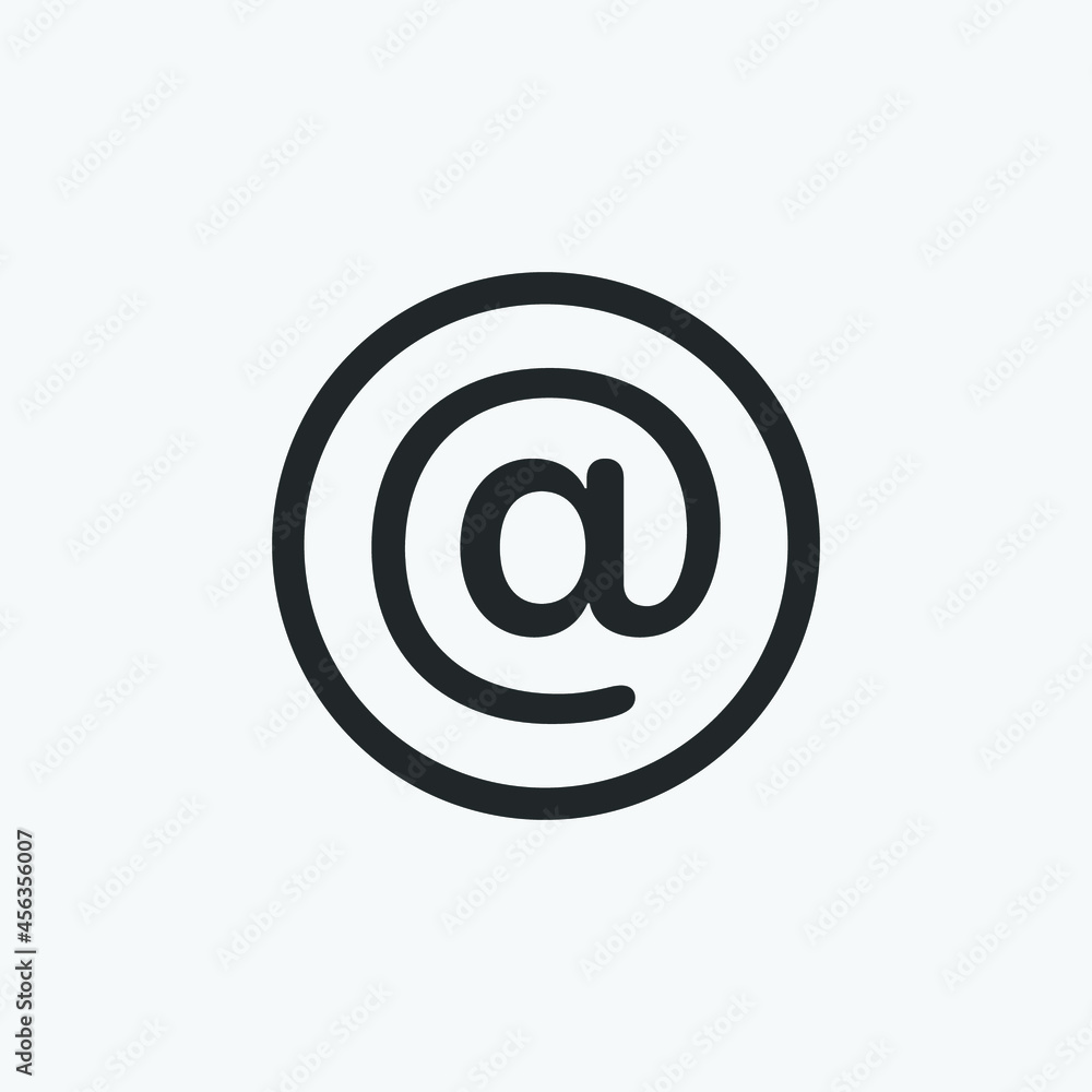 Poster at sign line icon. arroba vector symbol. email adress sign icon style outline vector for web site an