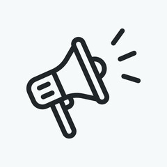 Megaphone icon vector design template flat style on grey background. Megaphone symbol. Loudspeaker vector illustration sign for web and mobile app