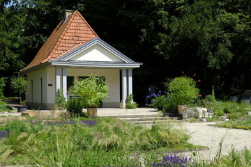 Der Botanische Garten im Hainpark in der UNESCO-Weltkulturerbestadt Bamberg, Oberfranken, Franken, Bayern, Deutschland